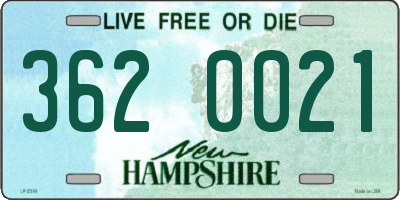 NH license plate 3620021