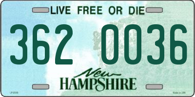 NH license plate 3620036