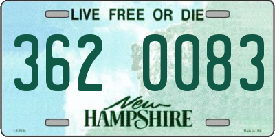 NH license plate 3620083