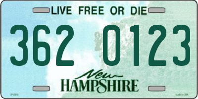 NH license plate 3620123