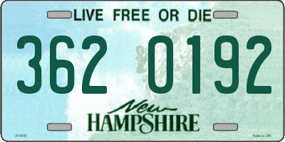 NH license plate 3620192
