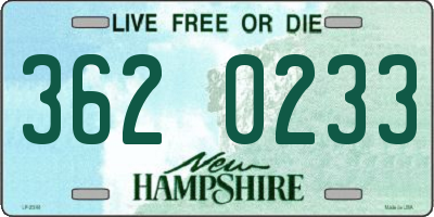 NH license plate 3620233