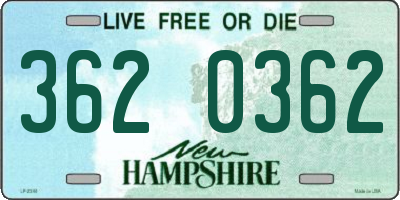 NH license plate 3620362