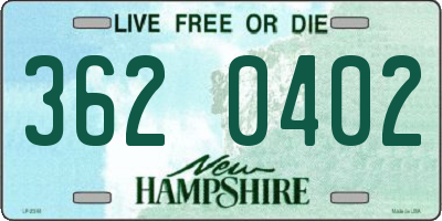 NH license plate 3620402