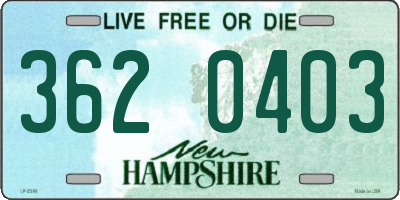 NH license plate 3620403