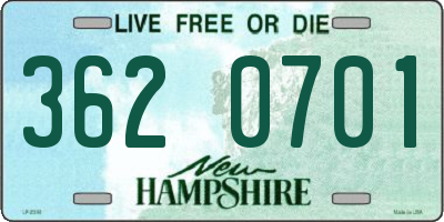 NH license plate 3620701