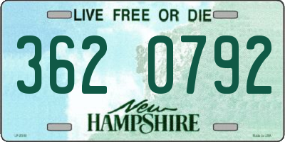 NH license plate 3620792