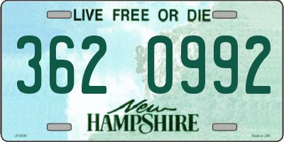 NH license plate 3620992
