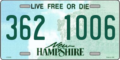 NH license plate 3621006