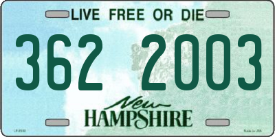 NH license plate 3622003
