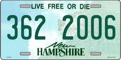 NH license plate 3622006