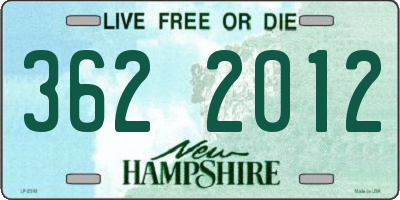 NH license plate 3622012
