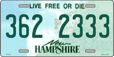 NH license plate 3622333