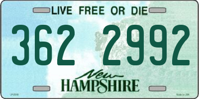 NH license plate 3622992