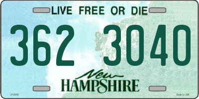 NH license plate 3623040