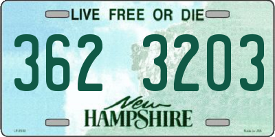 NH license plate 3623203