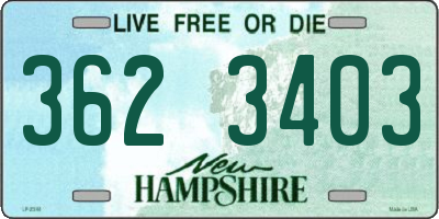 NH license plate 3623403