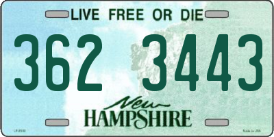 NH license plate 3623443