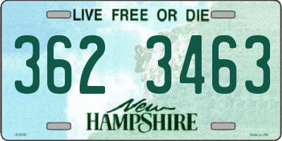 NH license plate 3623463
