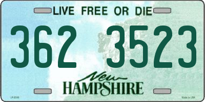 NH license plate 3623523