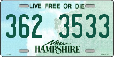 NH license plate 3623533