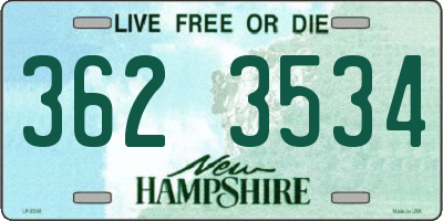 NH license plate 3623534