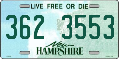 NH license plate 3623553