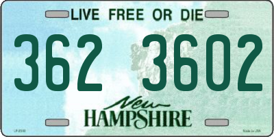 NH license plate 3623602