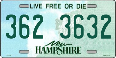 NH license plate 3623632