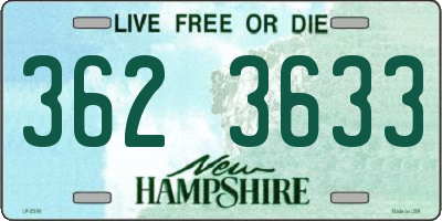 NH license plate 3623633