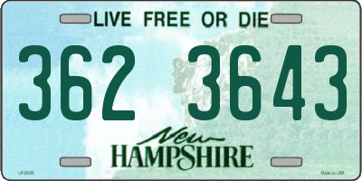 NH license plate 3623643