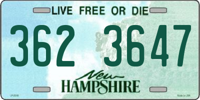 NH license plate 3623647