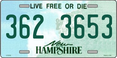 NH license plate 3623653
