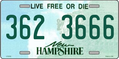 NH license plate 3623666