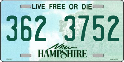 NH license plate 3623752