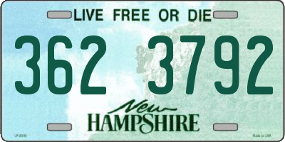 NH license plate 3623792