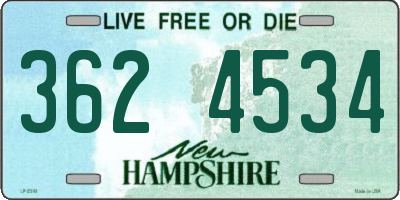 NH license plate 3624534