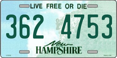 NH license plate 3624753