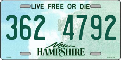 NH license plate 3624792