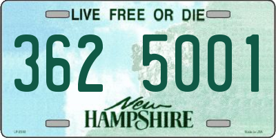 NH license plate 3625001