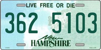 NH license plate 3625103