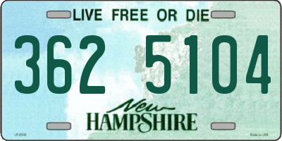 NH license plate 3625104