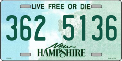 NH license plate 3625136