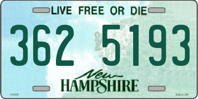 NH license plate 3625193
