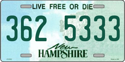 NH license plate 3625333