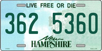 NH license plate 3625360