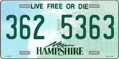 NH license plate 3625363