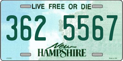 NH license plate 3625567