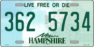 NH license plate 3625734