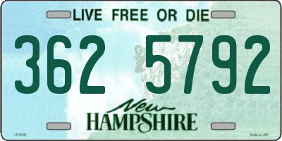 NH license plate 3625792
